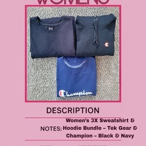Champion Women's Black and Navy Sweatshirt Bundle